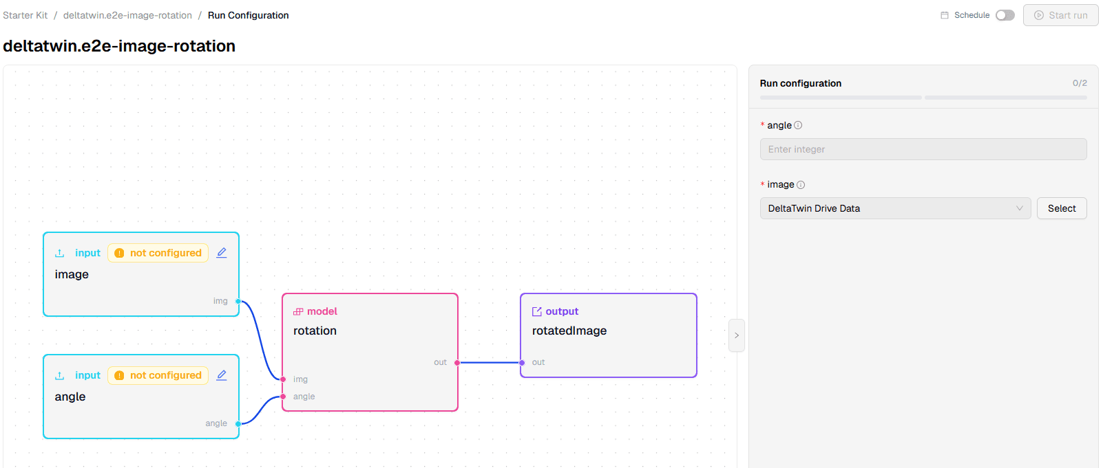 Run Configuration page