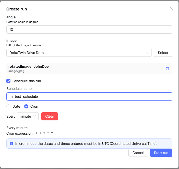 Schedule a run by cron